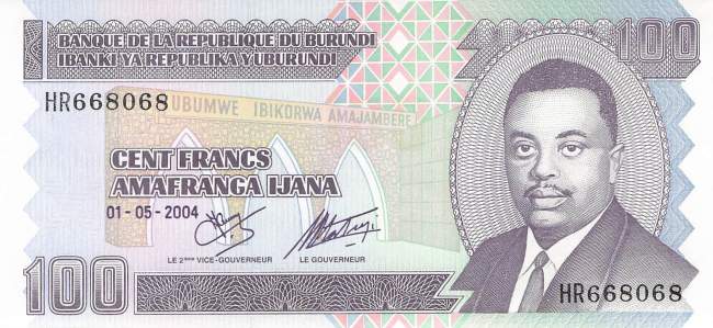Burundi p37d 100 Francs 2004
